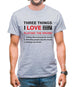 Three Things I Love Nearly As Much As Drums Mens T-Shirt Three Things I Love Nearly As Much As Drums Mens T-Shirt