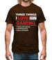 Three Things I Love Nearly As Much As Gaming Mens T-Shirt Three Things I Love Nearly As Much As Gaming Mens T-Shirt