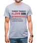 Three Things I Love Nearly As Much As Gymnastics Mens T-Shirt Three Things I Love Nearly As Much As Gymnastics Mens T-Shirt