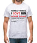 Three Things I Love Nearly As Much As Horse Riding Mens T-Shirt Three Things I Love Nearly As Much As Horse Riding Mens T-Shirt