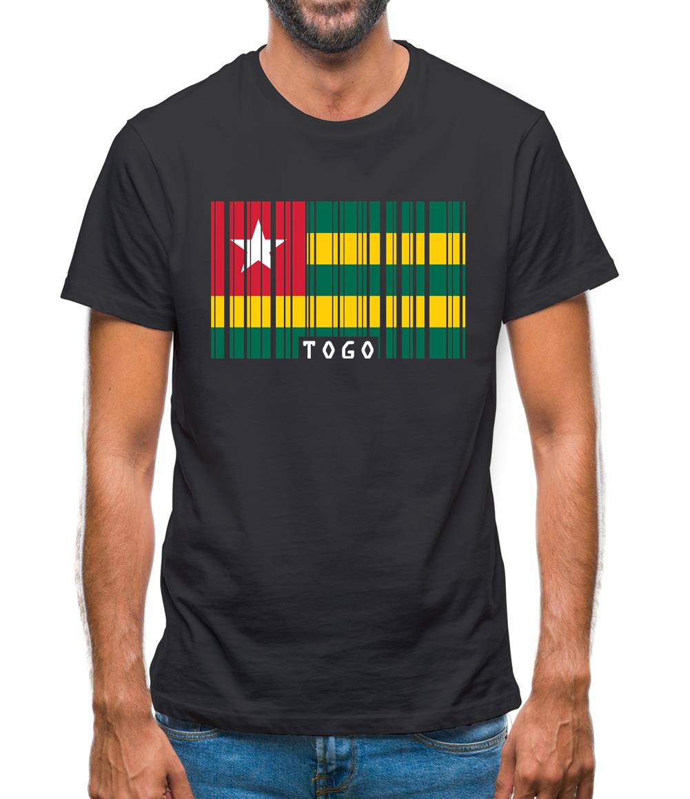 Togo Barcode Style Flag Mens T-Shirt Togo Barcode Style Flag Mens T-Shirt