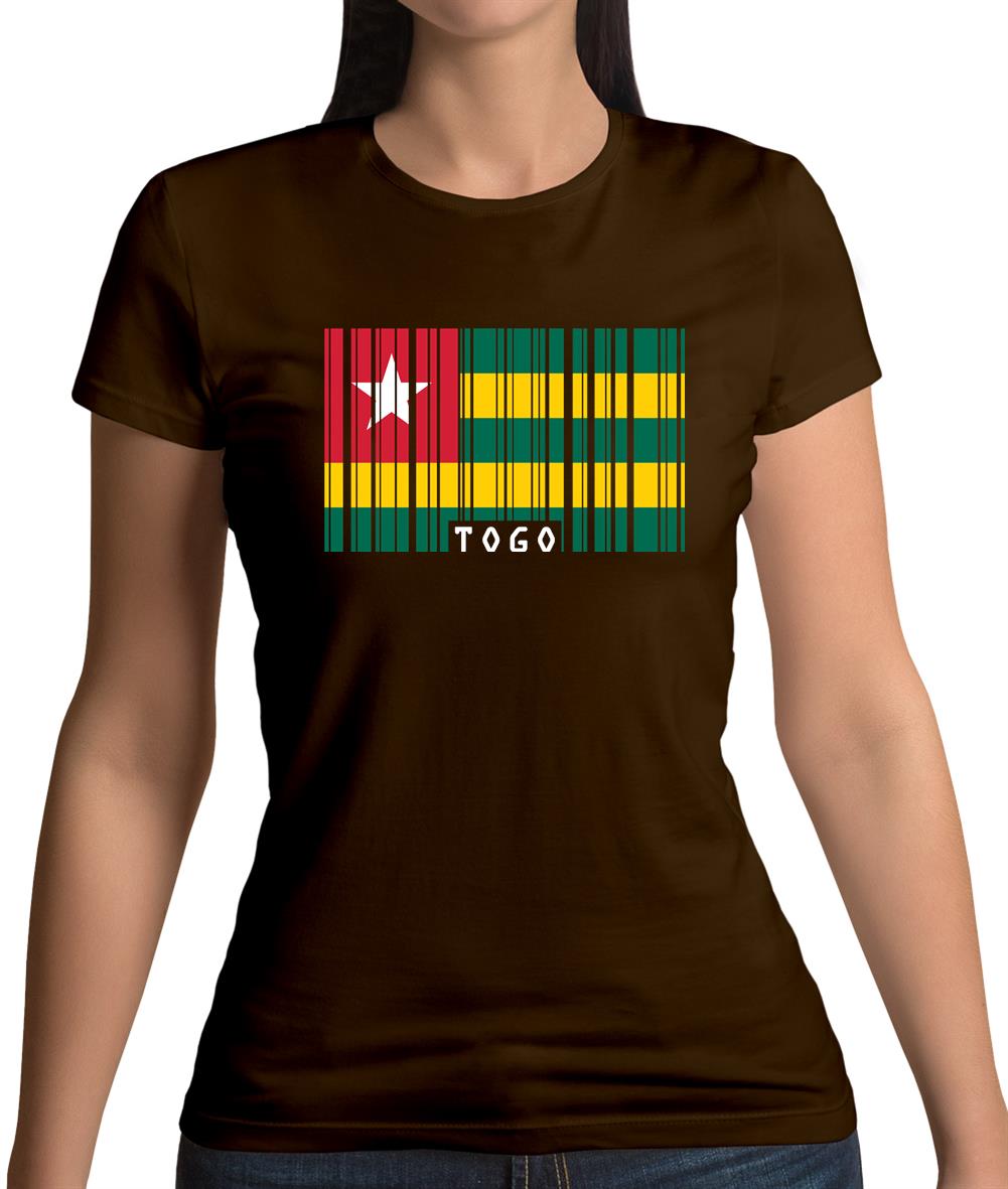Togo Barcode Style Flag Womens T-Shirt Togo Barcode Style Flag Womens T-Shirt