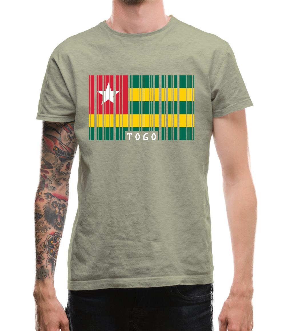 Togo Barcode Style Flag Mens T-Shirt Togo Barcode Style Flag Mens T-Shirt