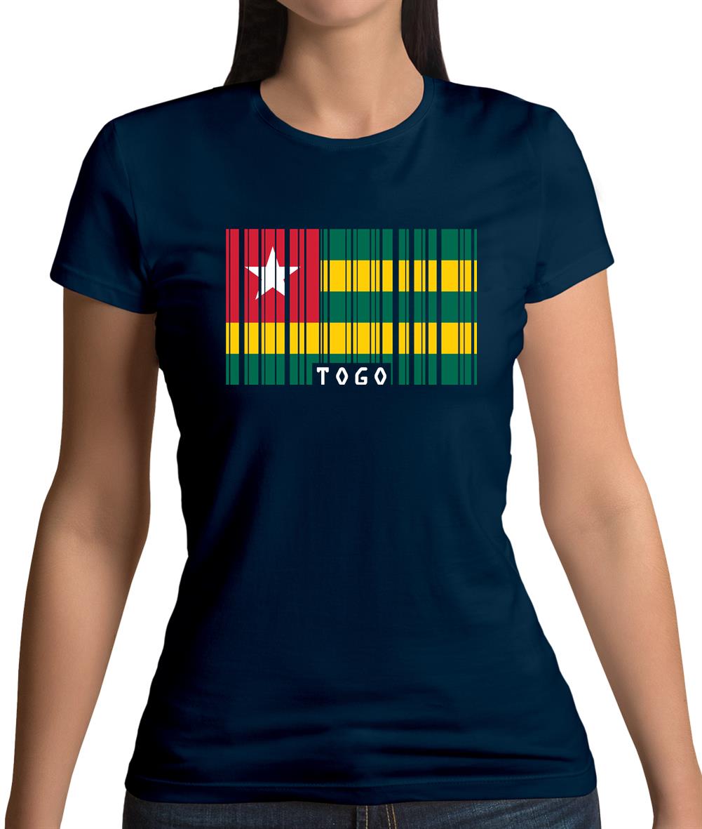Togo Barcode Style Flag Womens T-Shirt Togo Barcode Style Flag Womens T-Shirt
