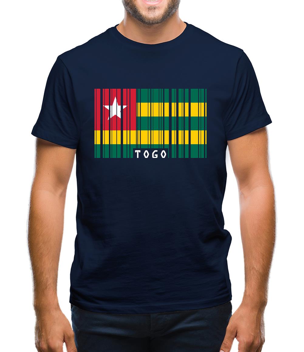 Togo Barcode Style Flag Mens T-Shirt Togo Barcode Style Flag Mens T-Shirt