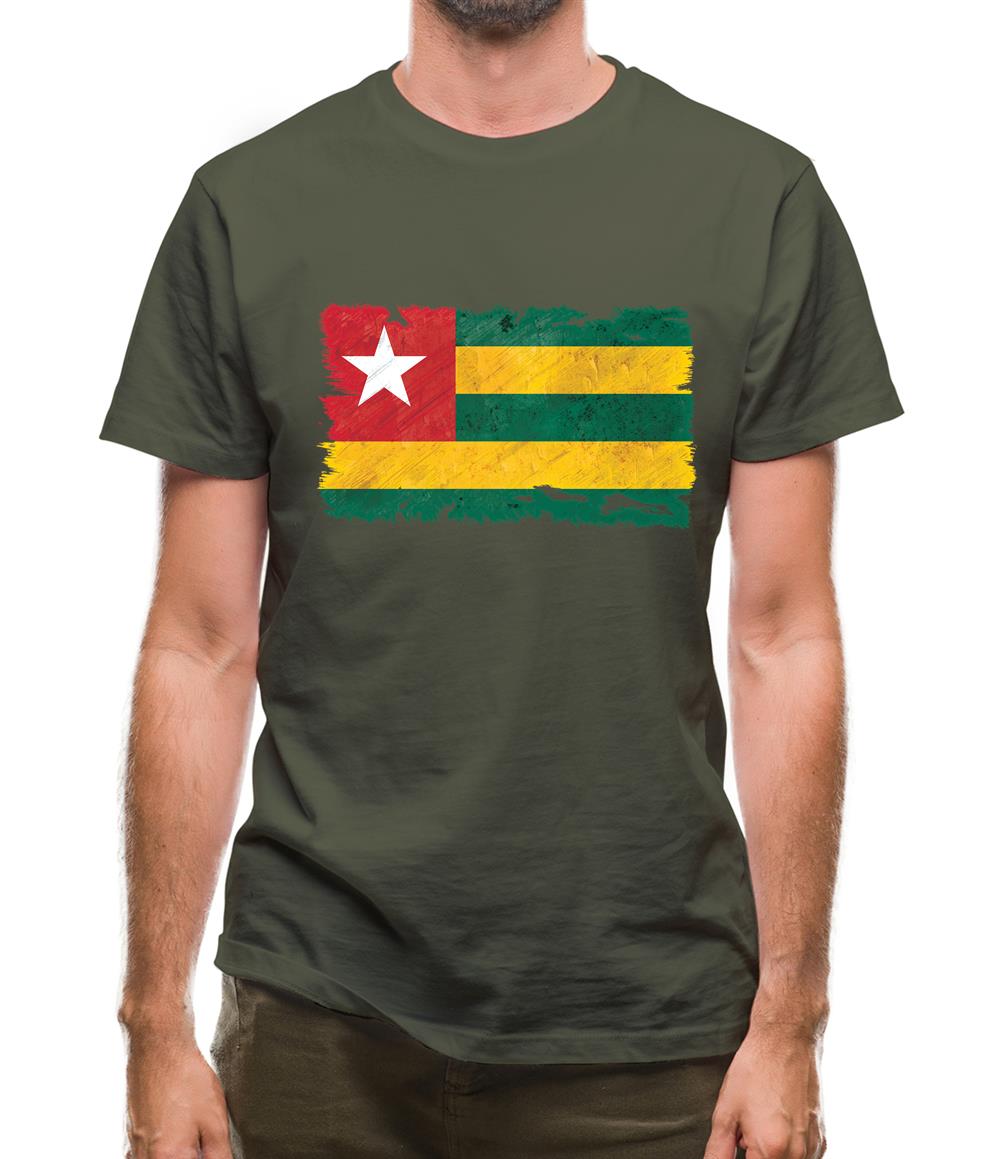 Togo Grunge Style Flag Mens T-Shirt Togo Grunge Style Flag Mens T-Shirt
