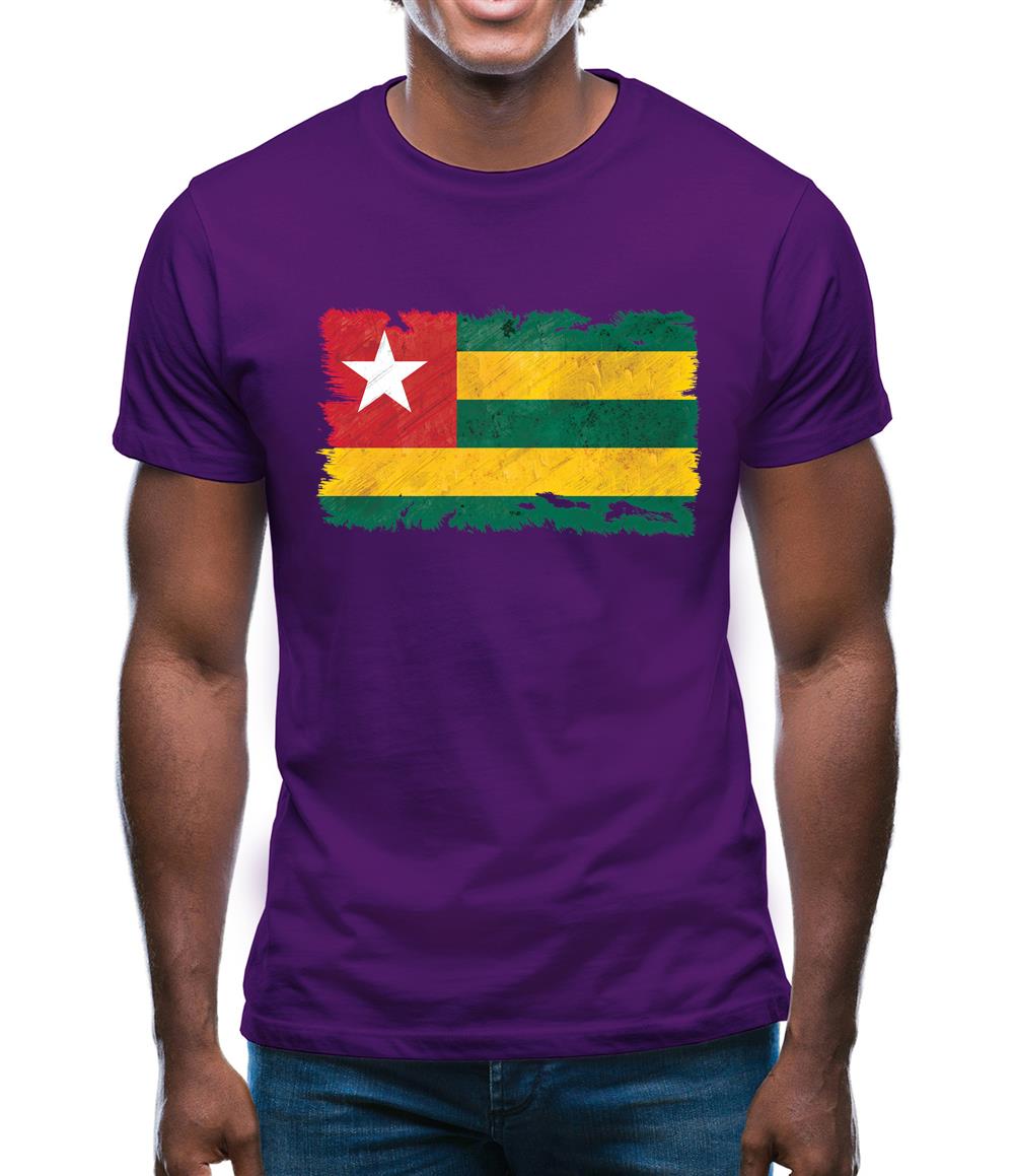 Togo Grunge Style Flag Mens T-Shirt Togo Grunge Style Flag Mens T-Shirt