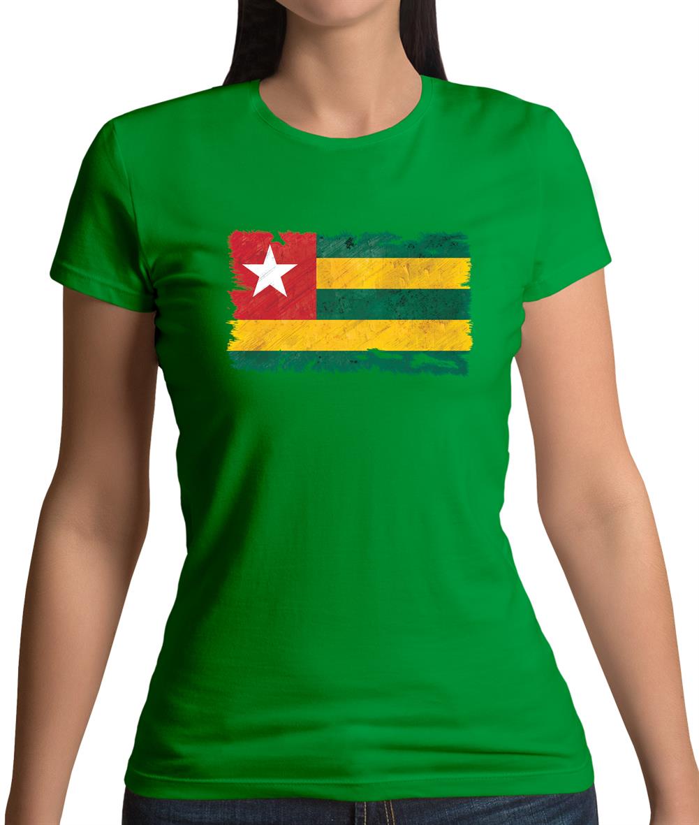 Togo Grunge Style Flag Womens T-Shirt Togo Grunge Style Flag Womens T-Shirt