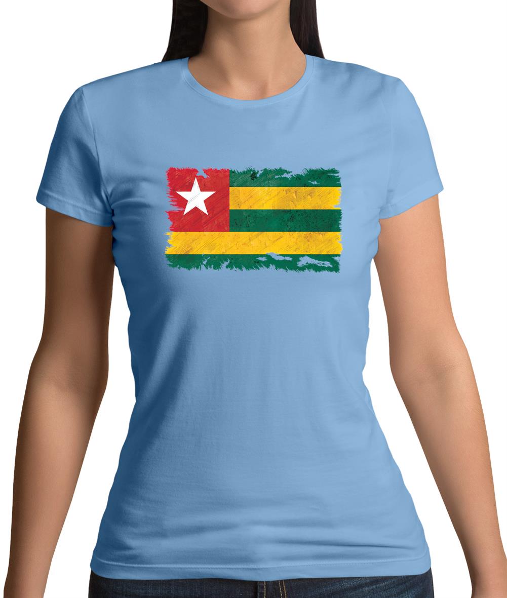 Togo Grunge Style Flag Womens T-Shirt Togo Grunge Style Flag Womens T-Shirt