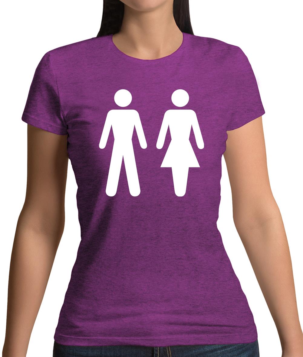 Man Woman Toilet Sign Womens T-Shirt Man Woman Toilet Sign Womens T-Shirt