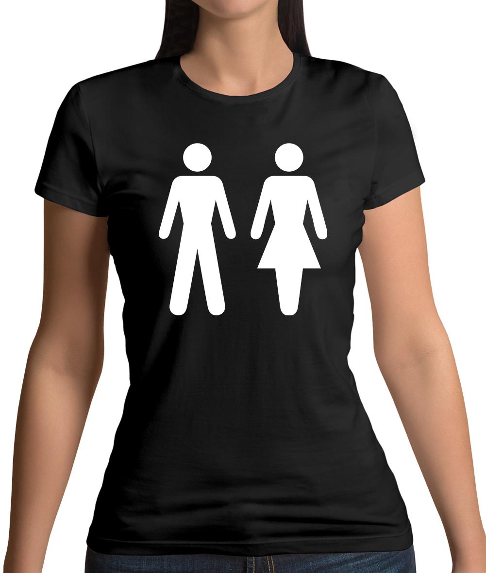 Man Woman Toilet Sign Womens T-Shirt Man Woman Toilet Sign Womens T-Shirt