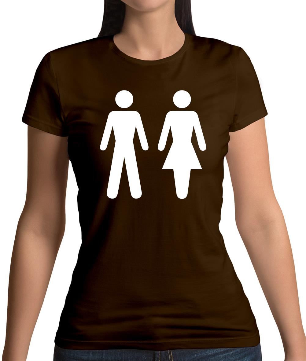 Man Woman Toilet Sign Womens T-Shirt Man Woman Toilet Sign Womens T-Shirt