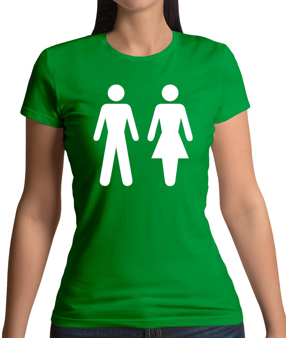 Man Woman Toilet Sign Womens T-Shirt Man Woman Toilet Sign Womens T-Shirt