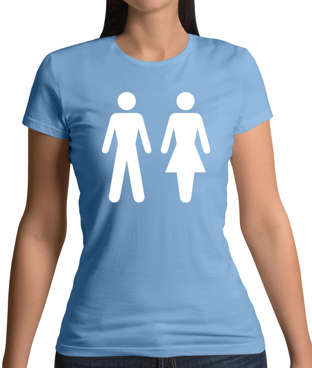 Man Woman Toilet Sign Womens T-Shirt Man Woman Toilet Sign Womens T-Shirt