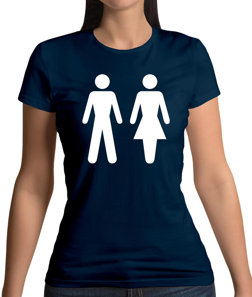 Man Woman Toilet Sign Womens T-Shirt Man Woman Toilet Sign Womens T-Shirt