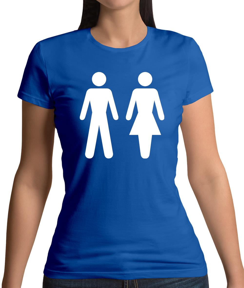 Man Woman Toilet Sign Womens T-Shirt Man Woman Toilet Sign Womens T-Shirt