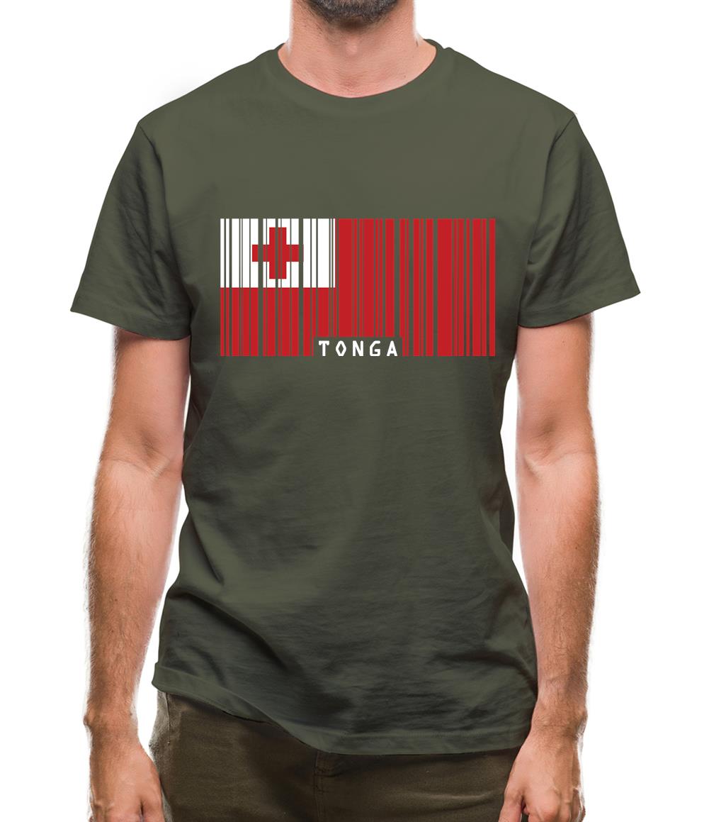 Tonga Barcode Style Flag Mens T-Shirt Tonga Barcode Style Flag Mens T-Shirt