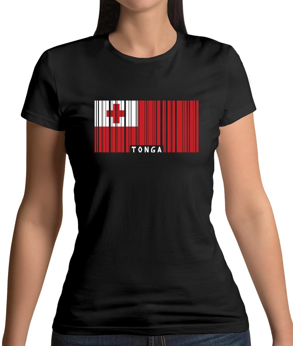 Tonga Barcode Style Flag Womens T-Shirt Tonga Barcode Style Flag Womens T-Shirt