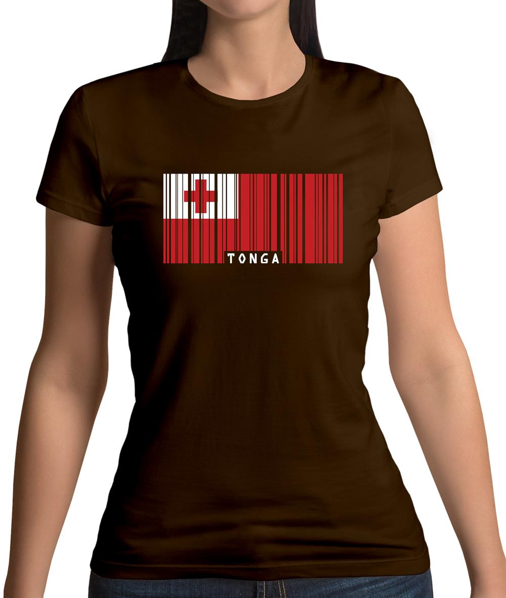 Tonga Barcode Style Flag Womens T-Shirt Tonga Barcode Style Flag Womens T-Shirt