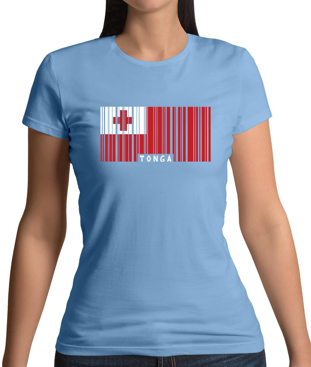 Tonga Barcode Style Flag Womens T-Shirt Tonga Barcode Style Flag Womens T-Shirt