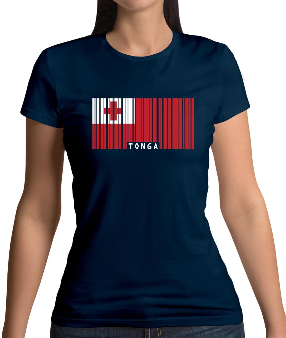 Tonga Barcode Style Flag Womens T-Shirt Tonga Barcode Style Flag Womens T-Shirt
