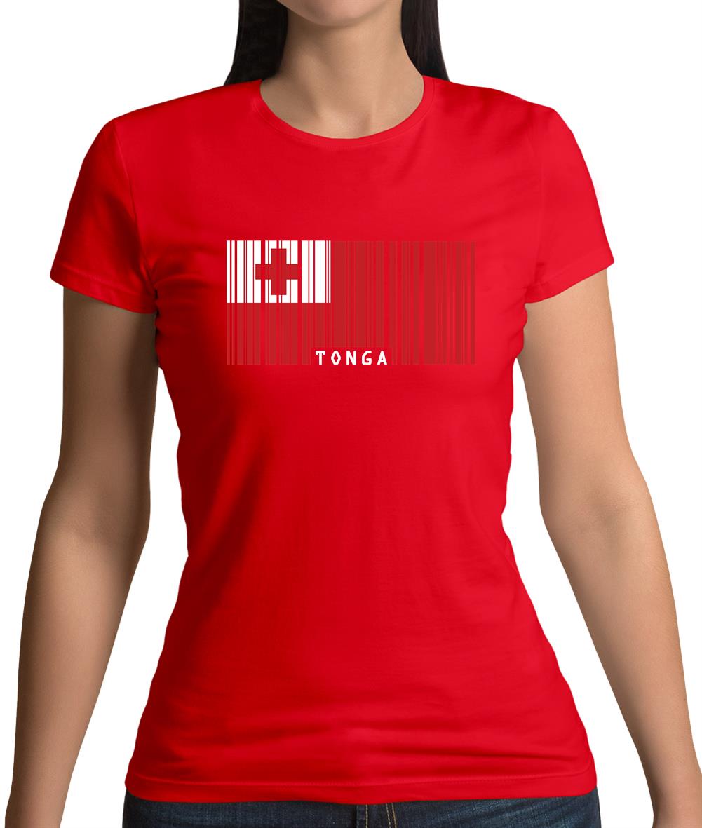 Tonga Barcode Style Flag Womens T-Shirt Tonga Barcode Style Flag Womens T-Shirt