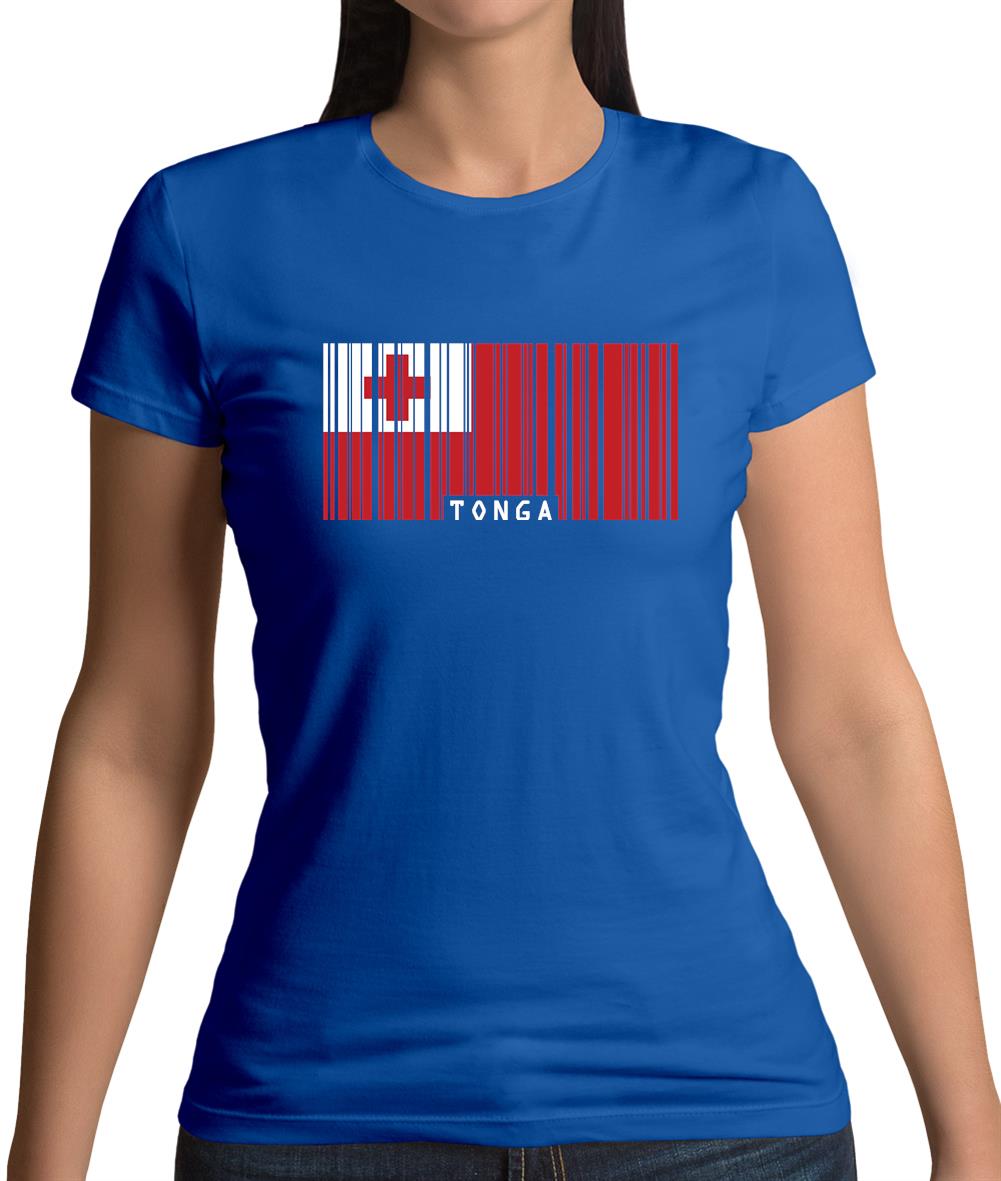 Tonga Barcode Style Flag Womens T-Shirt Tonga Barcode Style Flag Womens T-Shirt
