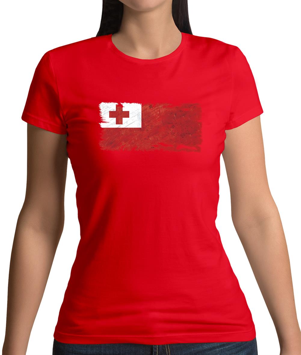 Tonga Grunge Style Flag Womens T-Shirt Tonga Grunge Style Flag Womens T-Shirt