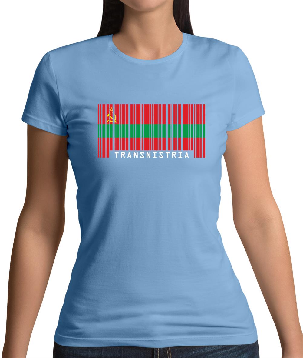 Transnistria Barcode Style Flag Womens T-Shirt Transnistria Barcode Style Flag Womens T-Shirt