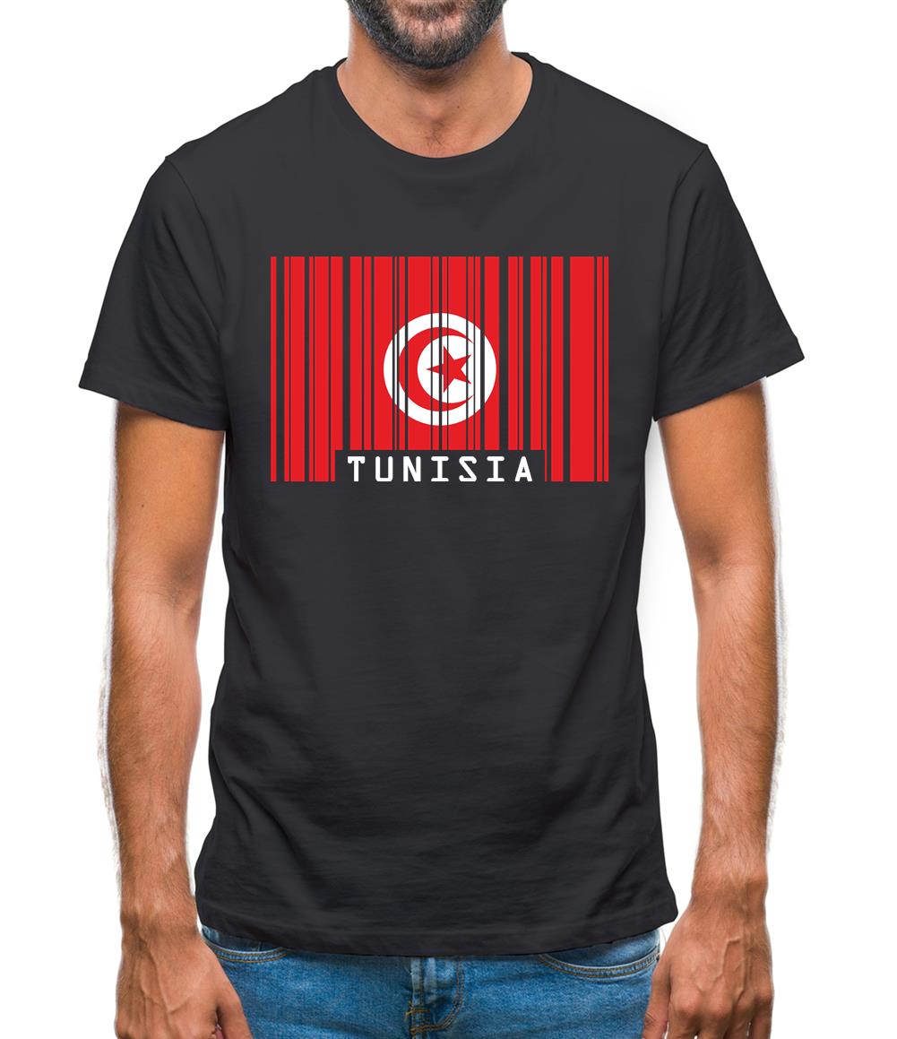 Tunisia Barcode Style Flag Mens T-Shirt Tunisia Barcode Style Flag Mens T-Shirt