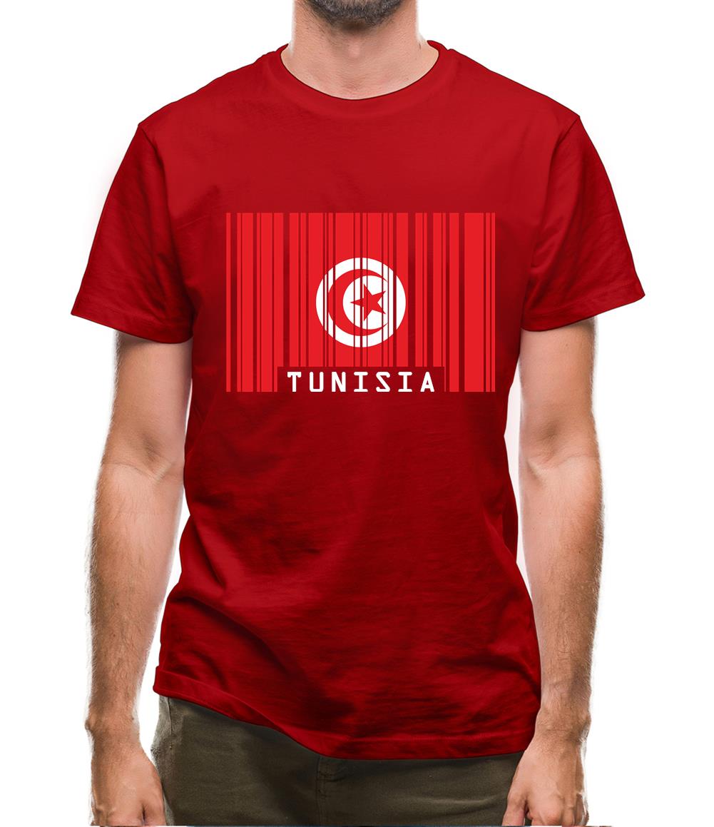 Tunisia Barcode Style Flag Mens T-Shirt Tunisia Barcode Style Flag Mens T-Shirt