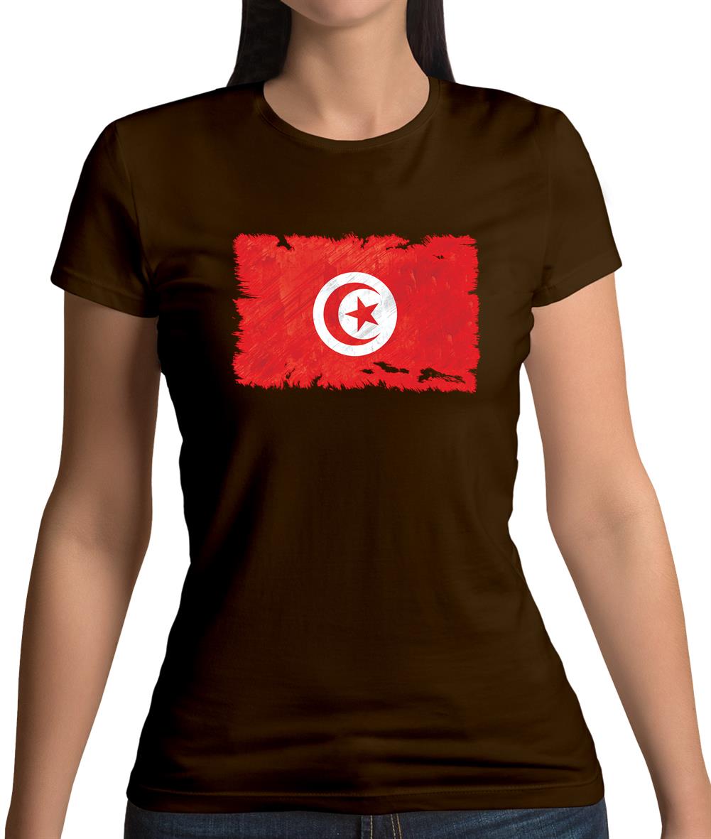 Tunisia Grunge Style Flag Womens T-Shirt Tunisia Grunge Style Flag Womens T-Shirt