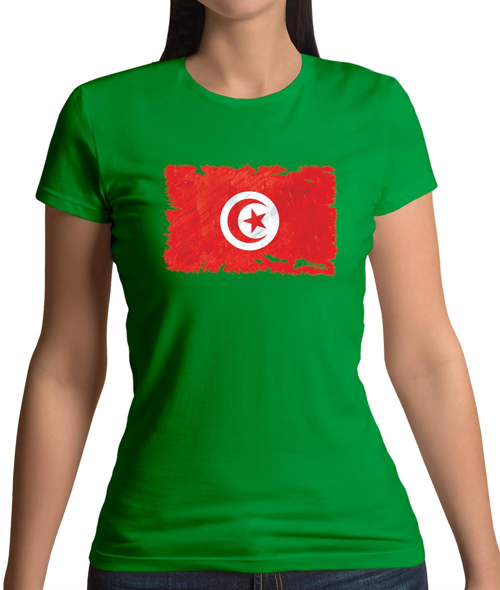 Tunisia Grunge Style Flag Womens T-Shirt Tunisia Grunge Style Flag Womens T-Shirt