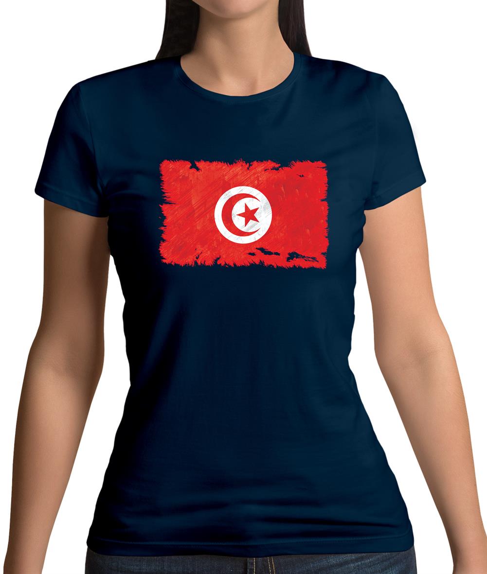 Tunisia Grunge Style Flag Womens T-Shirt Tunisia Grunge Style Flag Womens T-Shirt