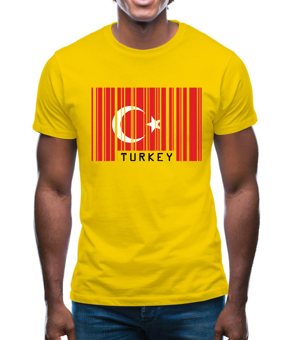 Turkey Barcode Style Flag Mens T-Shirt Turkey Barcode Style Flag Mens T-Shirt