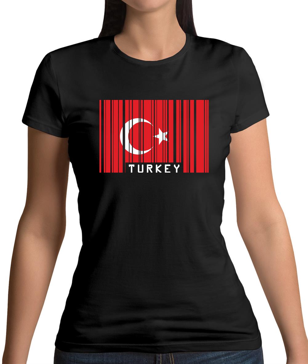 Turkey Barcode Style Flag Womens T-Shirt Turkey Barcode Style Flag Womens T-Shirt