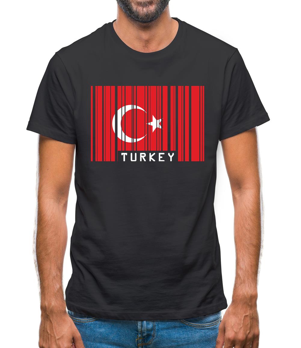 Turkey Barcode Style Flag Mens T-Shirt Turkey Barcode Style Flag Mens T-Shirt