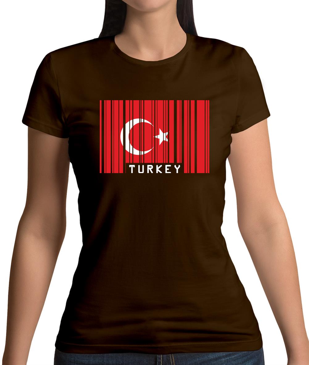 Turkey Barcode Style Flag Womens T-Shirt Turkey Barcode Style Flag Womens T-Shirt