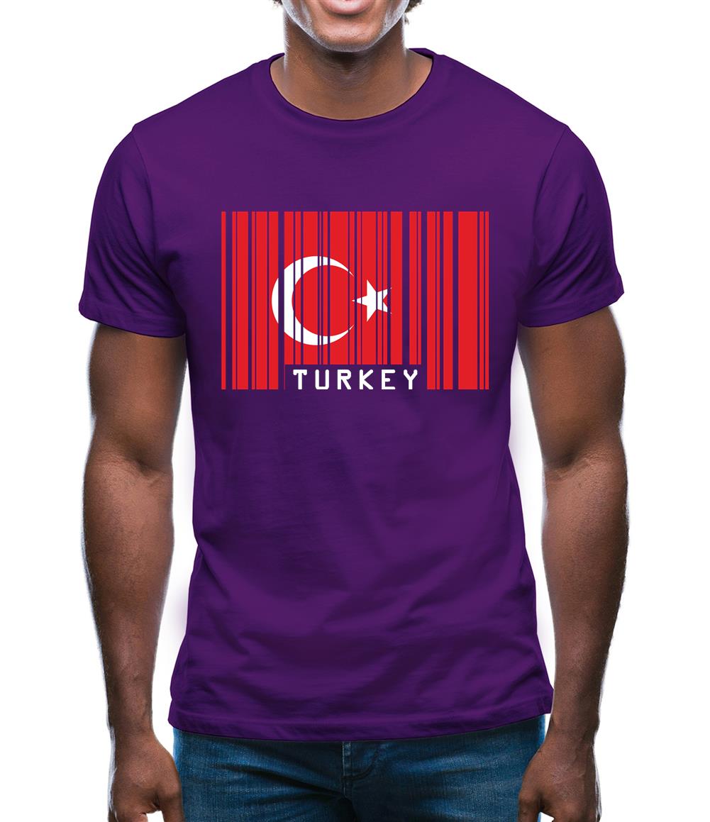 Turkey Barcode Style Flag Mens T-Shirt Turkey Barcode Style Flag Mens T-Shirt