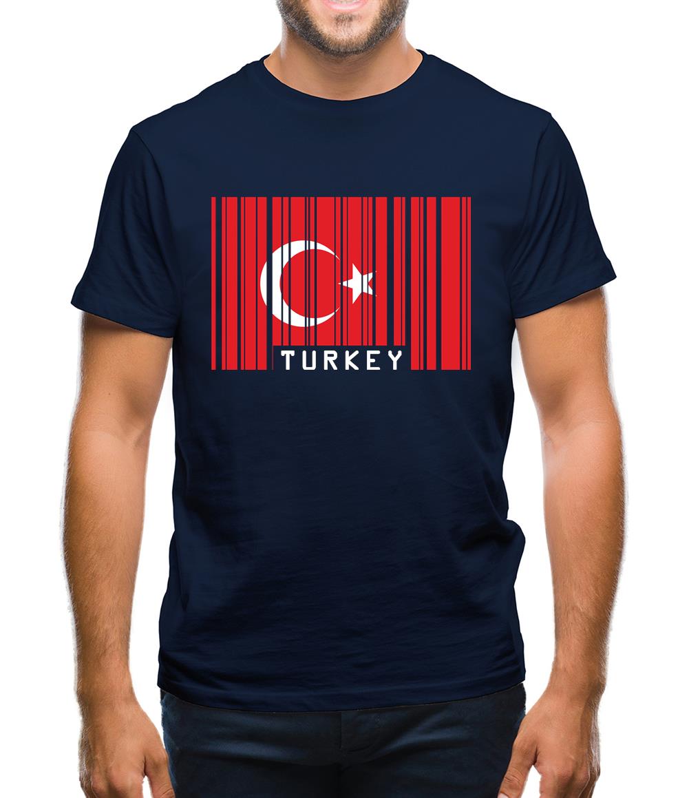 Turkey Barcode Style Flag Mens T-Shirt Turkey Barcode Style Flag Mens T-Shirt