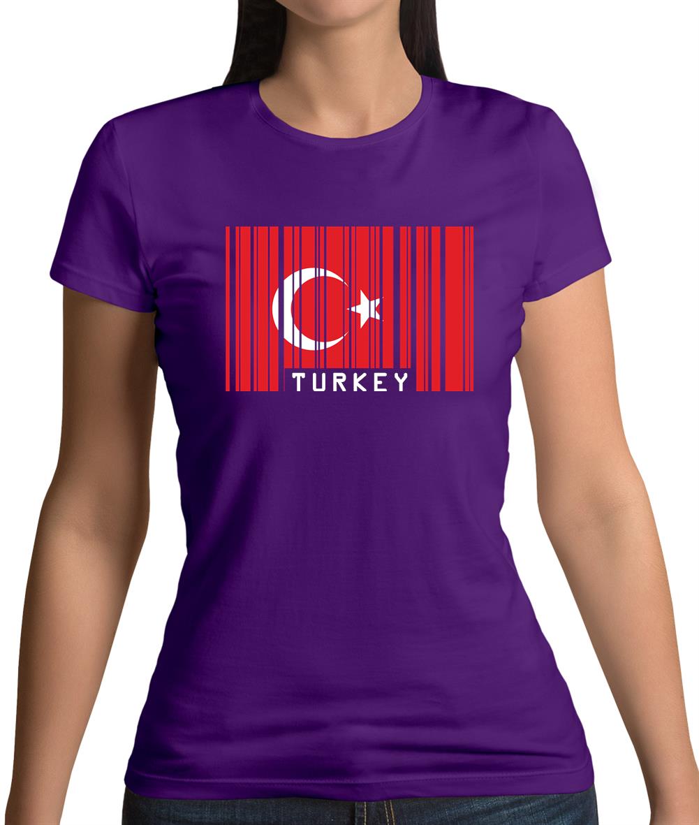 Turkey Barcode Style Flag Womens T-Shirt Turkey Barcode Style Flag Womens T-Shirt