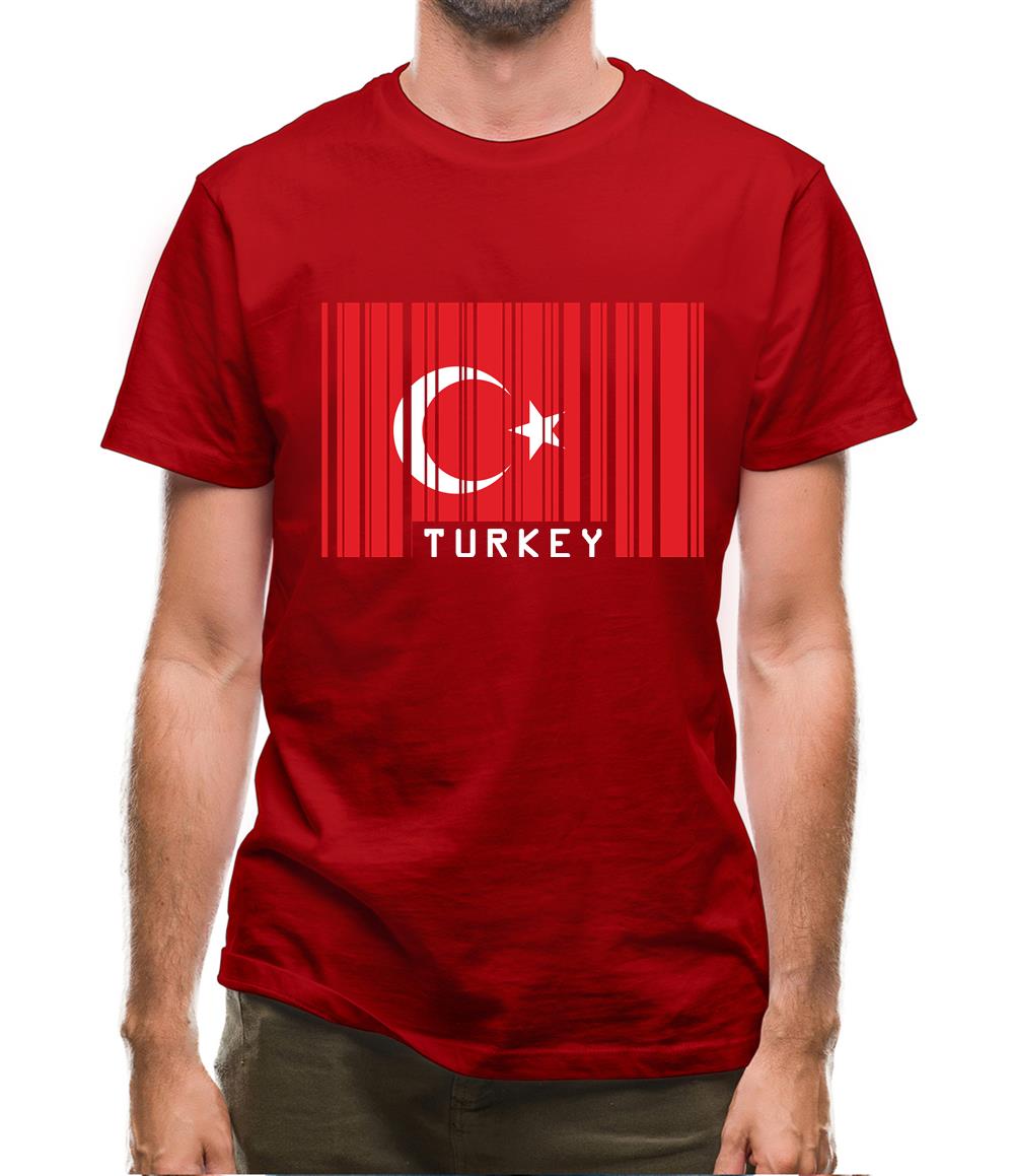 Turkey Barcode Style Flag Mens T-Shirt Turkey Barcode Style Flag Mens T-Shirt