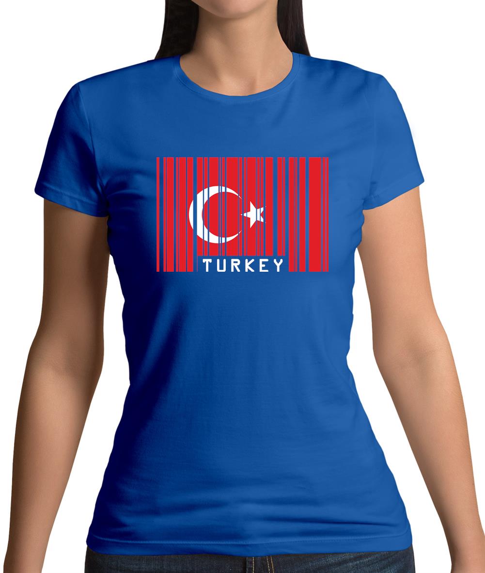 Turkey Barcode Style Flag Womens T-Shirt Turkey Barcode Style Flag Womens T-Shirt