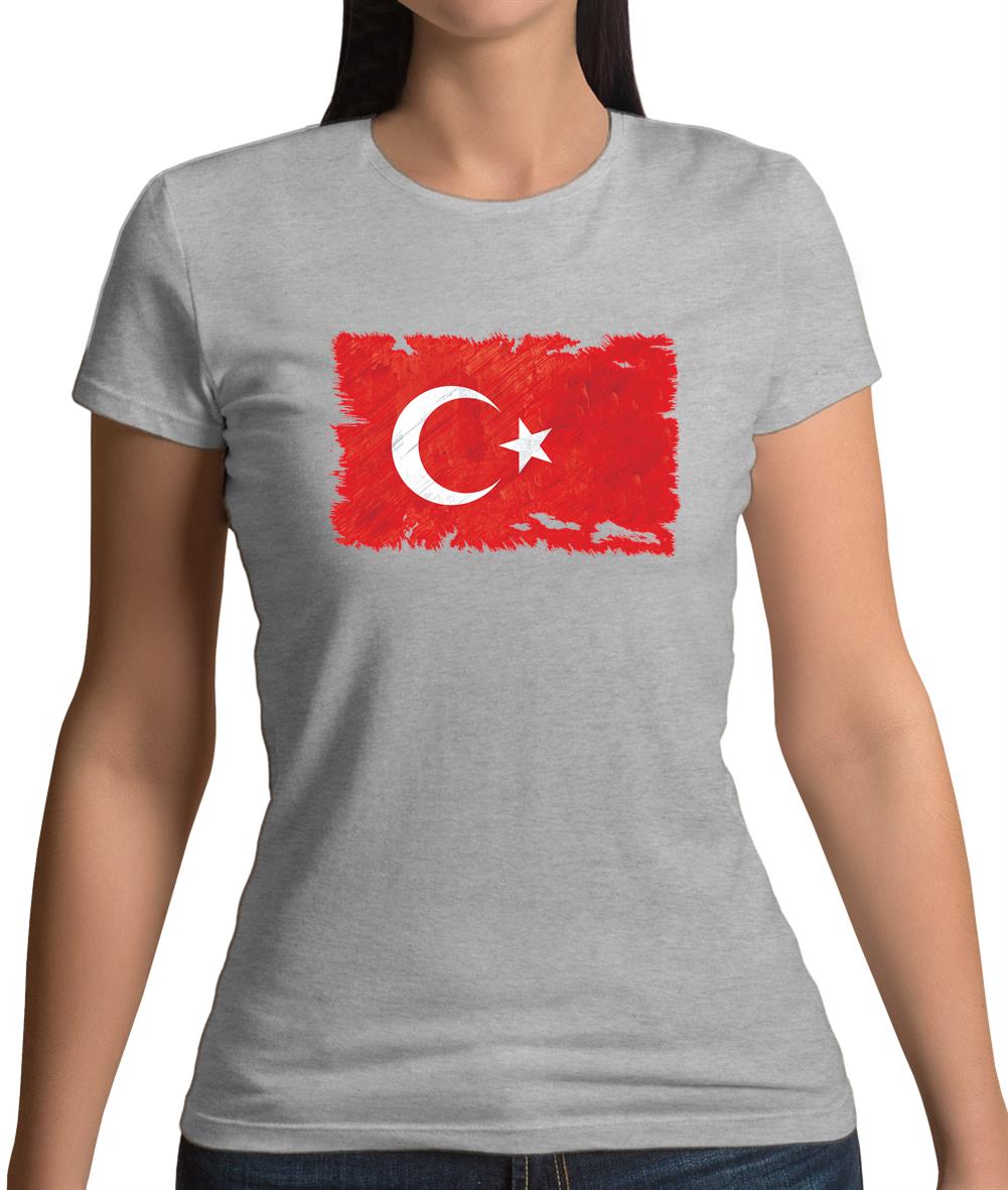 Turkey Grunge Style Flag Womens T-Shirt Turkey Grunge Style Flag Womens T-Shirt