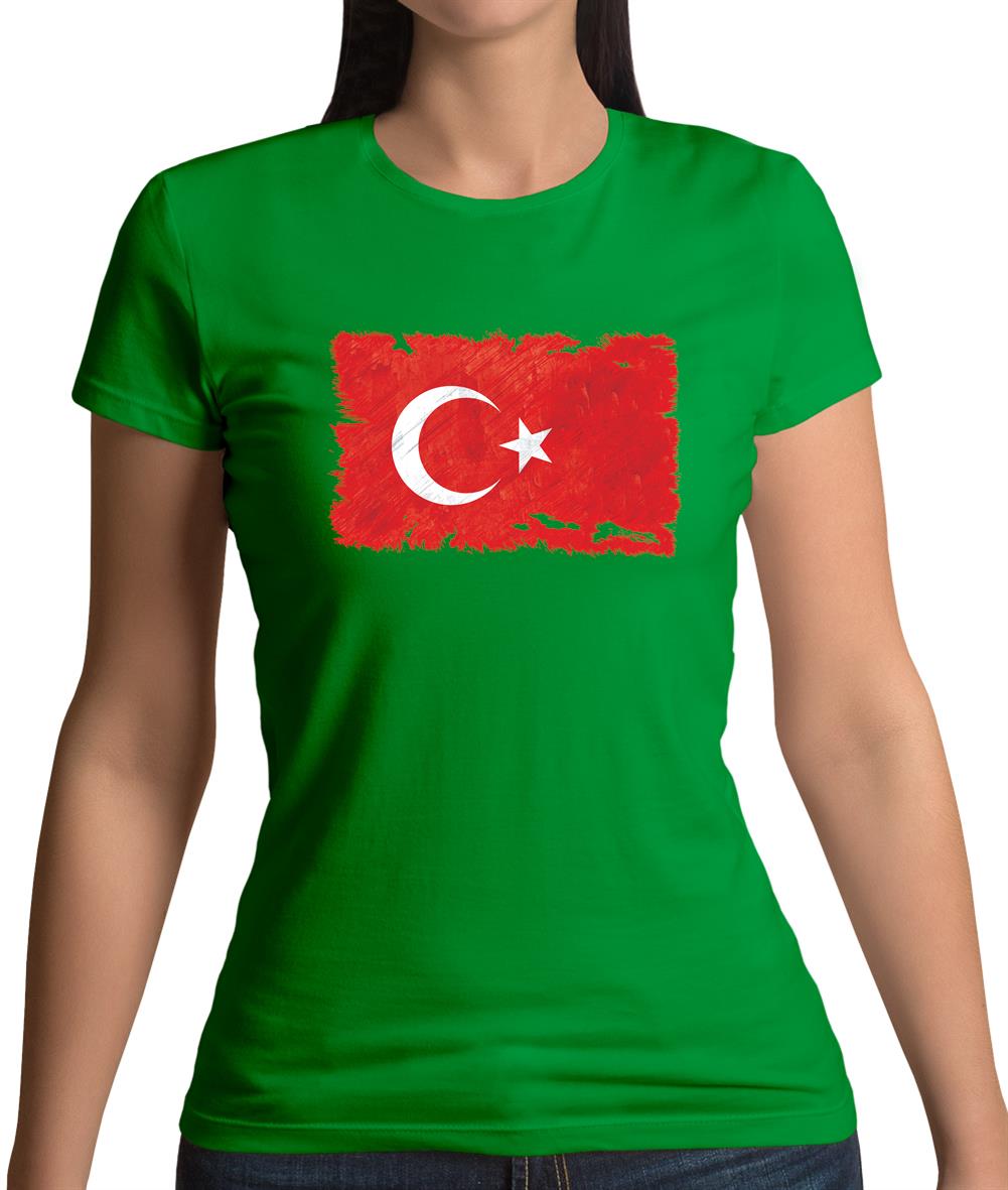 Turkey Grunge Style Flag Womens T-Shirt Turkey Grunge Style Flag Womens T-Shirt