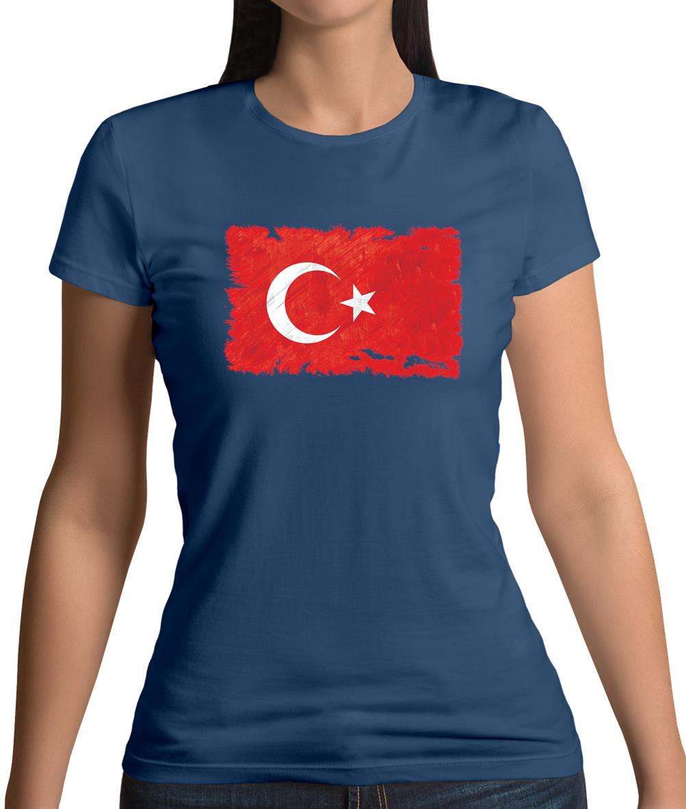 Turkey Grunge Style Flag Womens T-Shirt Turkey Grunge Style Flag Womens T-Shirt