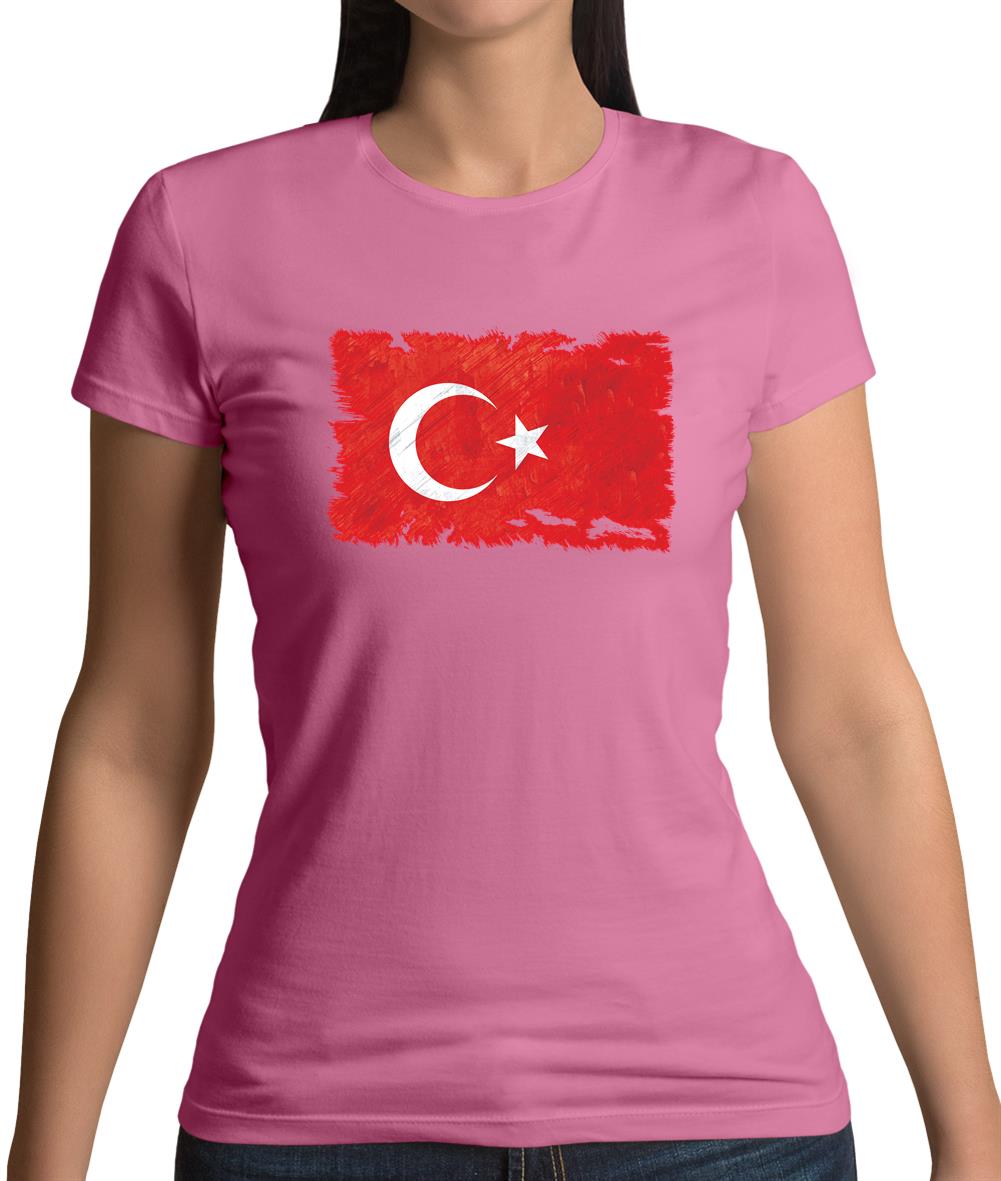 Turkey Grunge Style Flag Womens T-Shirt Turkey Grunge Style Flag Womens T-Shirt