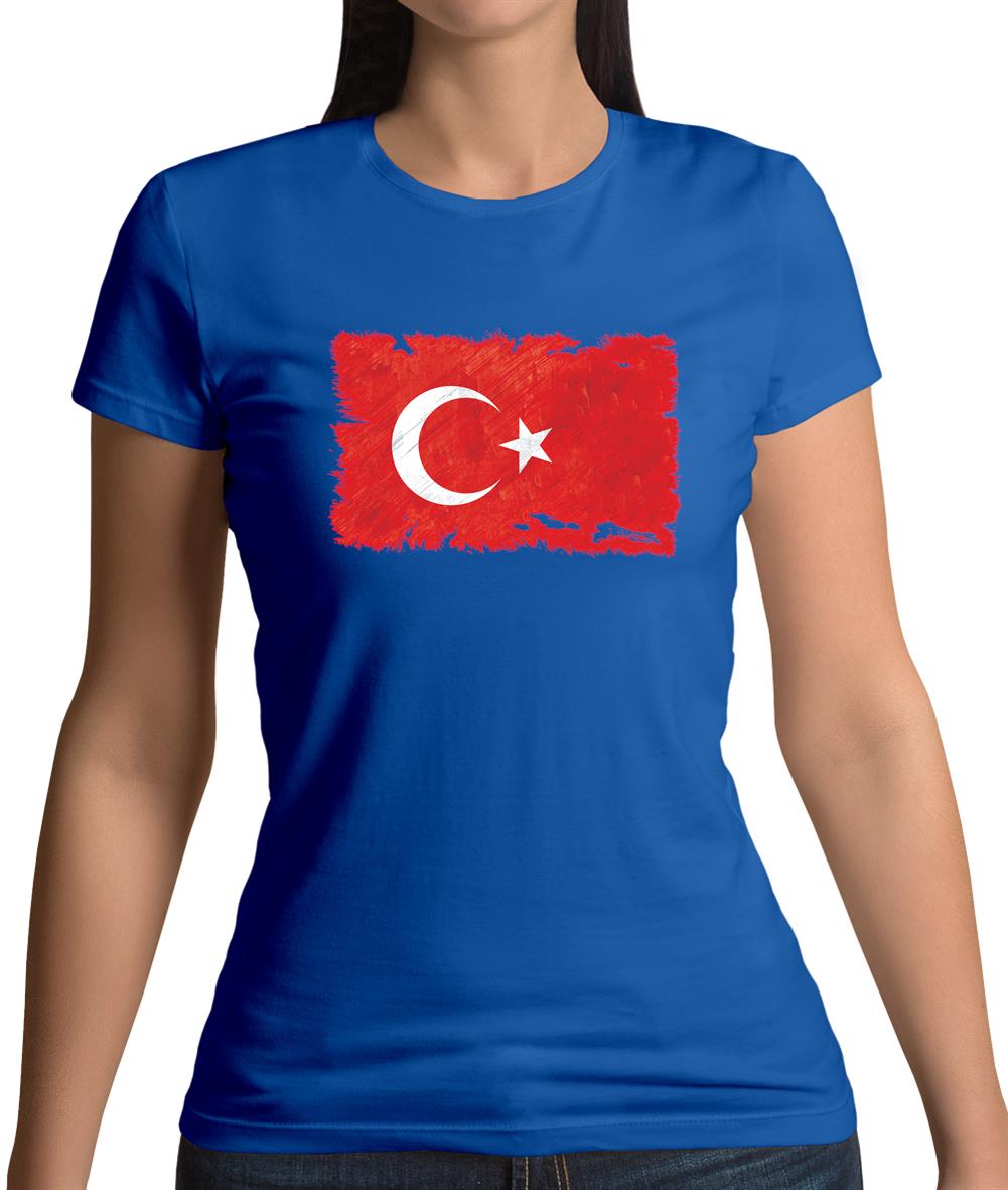 Turkey Grunge Style Flag Womens T-Shirt Turkey Grunge Style Flag Womens T-Shirt