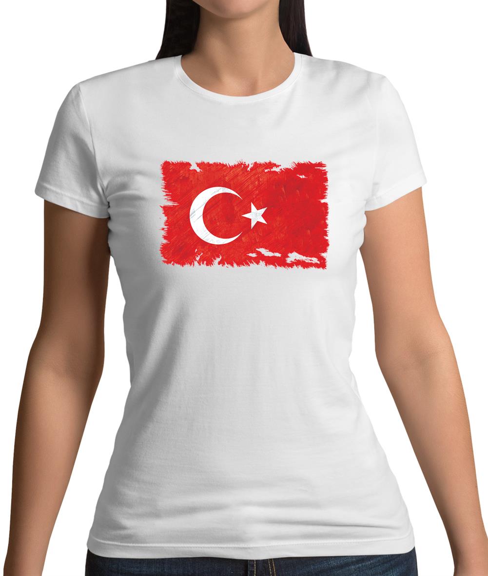 Turkey Grunge Style Flag Womens T-Shirt Turkey Grunge Style Flag Womens T-Shirt