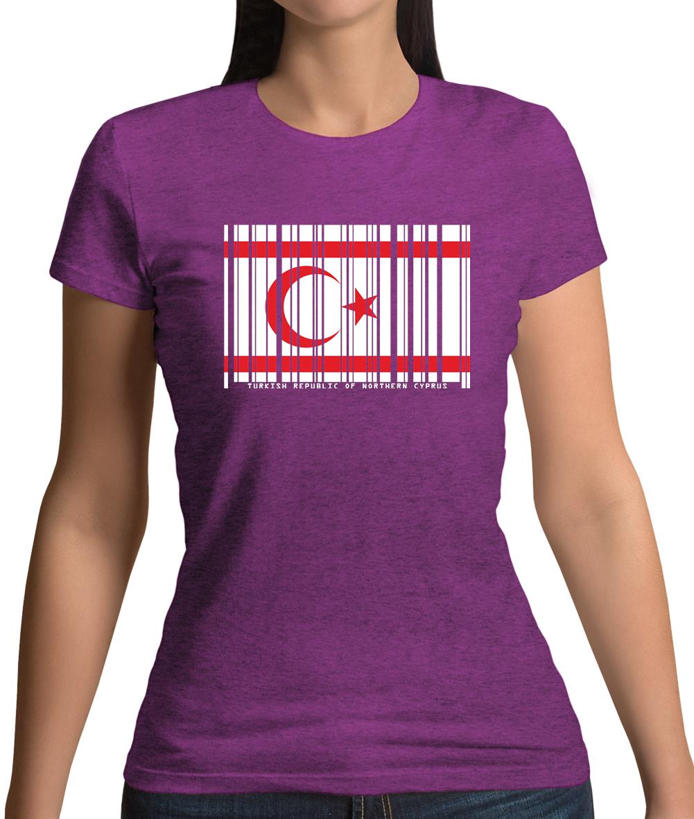 Turkish Republic Of Northern Cyprus Barcode Style Flag Womens T-Shirt Turkish Republic Of Northern Cyprus Barcode Style Flag Womens T-Shirt